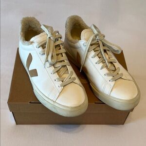 Veja Cream and Tan fur lined Sneakers